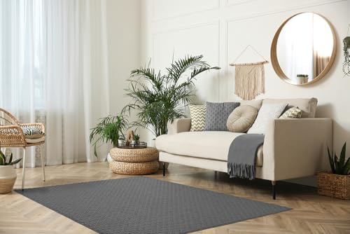 Garland Rug Town Square Cinder Gray 6' x 9' Non Slip Area Rug for Living Rooms & Hallways, Stylish & Durable for High-Traffic Areas