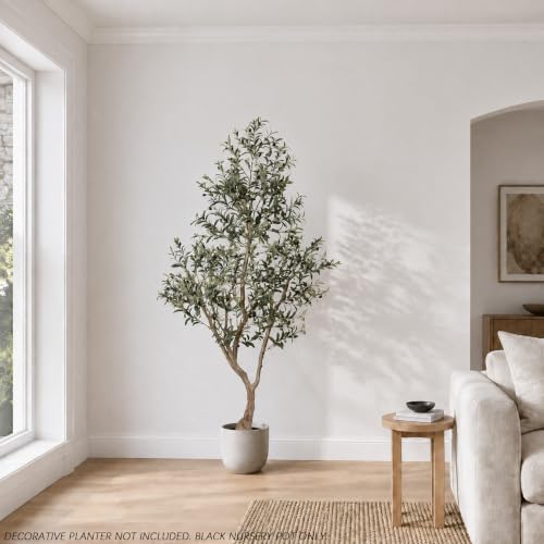 7FT Olive Trees Artificial Indoor - Thick Trunk & Lifelike Fruits