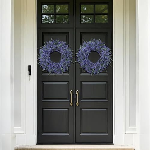 26" Artificial Lavender Eucalyptus Wreath for Front Door Decor(Purple)