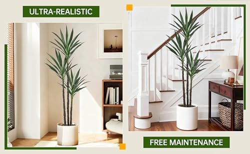 Artificial Agave Tree 5.2FT with 45 Leaves & 3 Trunks Yucca Plant