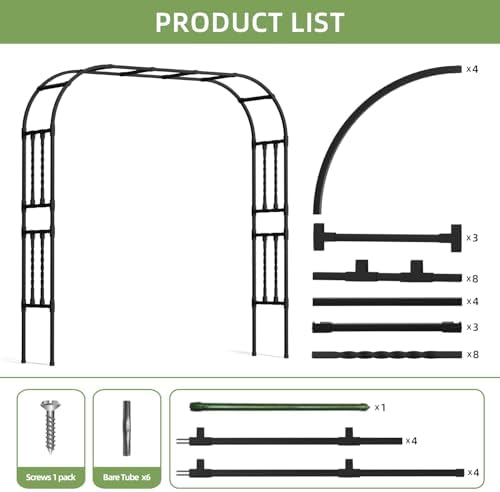 Square Tube Metal Garden Arbor Trellis, 6.9x7.9FT