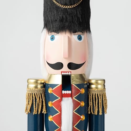 Glitzhome 36" H Nutcracker Christmas Decor Wooden Nutcracker Ornaments Drummer Nutcracker Figures Traditional Christmas Decor for Indoor and Outdoor