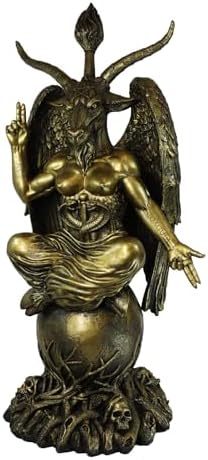 Ebros Gold Tone 3 Feet Large Oversized Sabbatic Goat Baphomet Statue Goat of Mendes Occultic Idol Sigil Sculptural Wonder