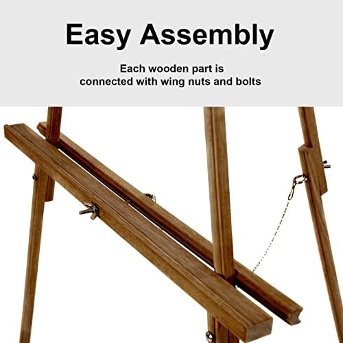 Falling in Art 65" A-Frame Wooden Tripod Easel Stand (Brown)