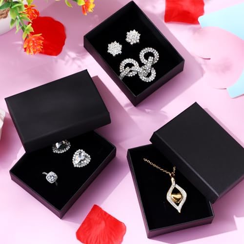 Sasylvia 72 Pcs Jewelry Boxes with Cushion Storage Display,Black