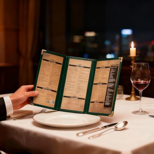 goodsmart pajco style restaurant menu covers – pack, front angle view