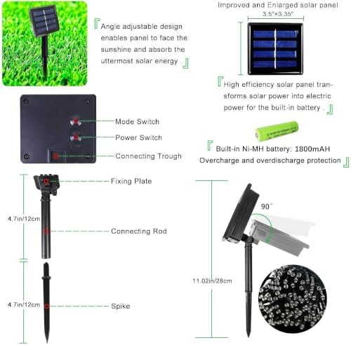 ozs 4 pack 320led solar christmas string lights, view 9
