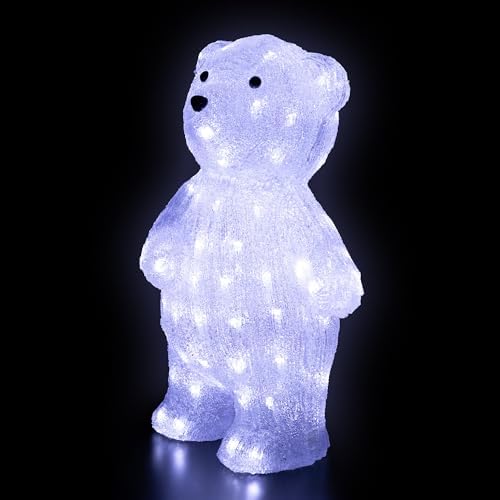 Northlight 17" Pre-lit Acrylic Polar Bear Display Decoration-White LED Lights
