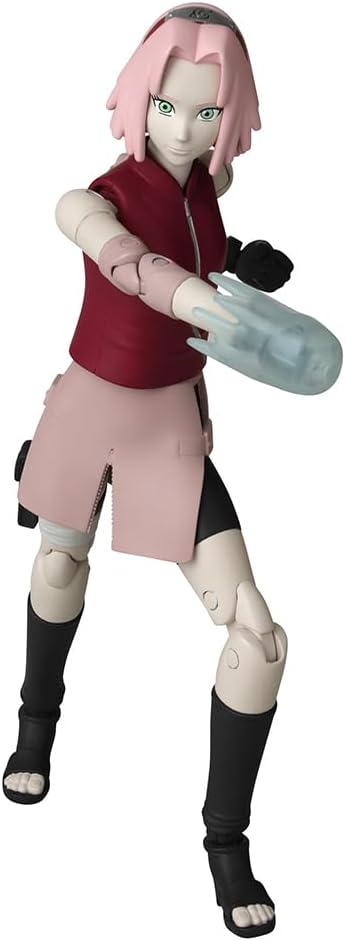 BANDAI Anime Heroes Naruto Action Figure Haruno Sakura | 17cm Figure With Extra Hands and Accessories | Shippuden Anime Action Figures for Boys and Girls