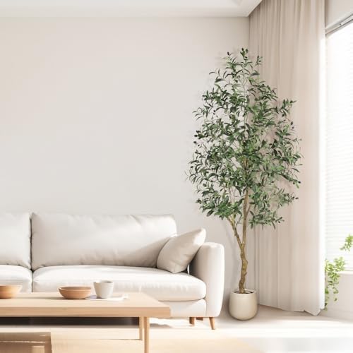 FEELEAD 7ft Olive Trees Artificial Indoor with Planter for Home Decor