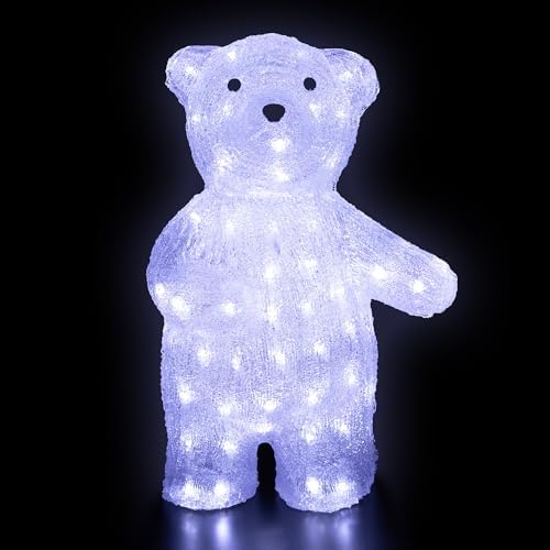 Northlight 17" Pre-lit Acrylic Polar Bear Display Decoration-White LED Lights