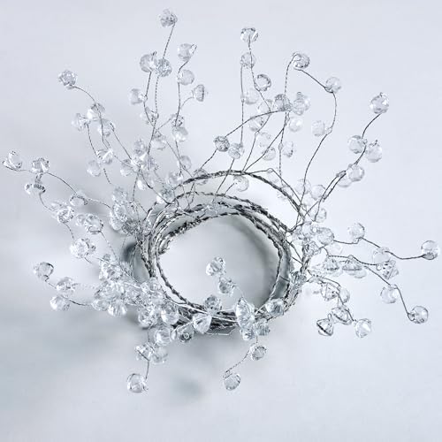 (10 Pack) 47” Clear Diamond Beaded Crystal Christmas Garland - Wire String Acrylic for Christmas Decorations, DIY Wreath Wedding Party Centerpiece Crystal Diamond Branch