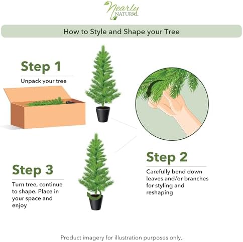 Nearly Natural 4 ft Artificial Cedar Tree, UV-Resistant Outdoor Plant
