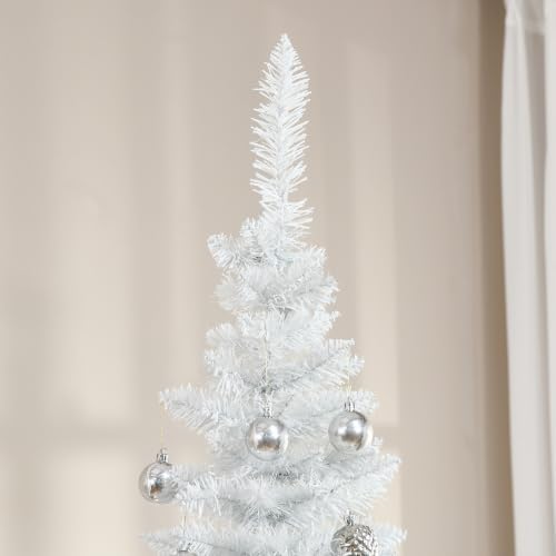 HOMCOM 7' Artificial Pencil Christmas Tree 499 Realistic Branch Tips White