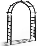 Outvita 7Ft Black Wooden Arbor Arch, Garden Trellis for Climbing Rose Vines