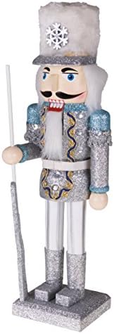 Clever Creations Snow King 14 Inch Traditional Wooden Nutcracker, Festive Christmas Décor for Shelves and Tables