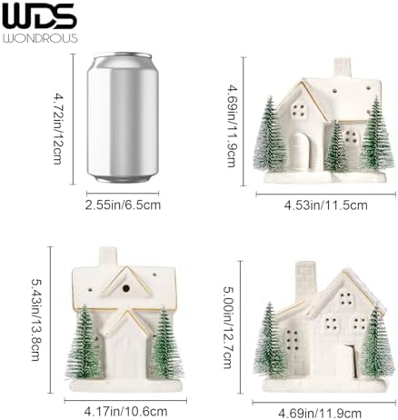 WDS WONDROUS Ceramic Christmas Village House Set Decor for Home Farmhouse