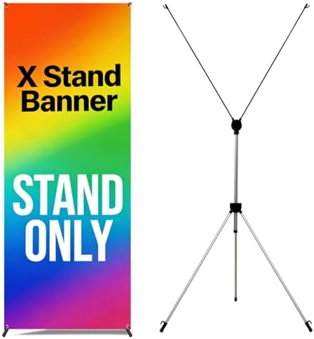 4U Media&Displays X Frame Banner Stand 2 Pack Adjustable 24"x72&quot...