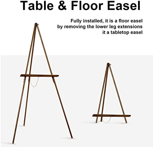 Falling in Art 65" A-Frame Wooden Tripod Easel Stand (Brown)