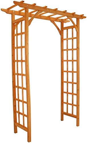 Sunnydaze 78-Inch Wooden Garden Arbor Walkway Wedding Arch - Durable Wood with Weather-Resistant Wood Finish