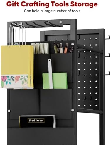 wrapping paper storage organizer with wheels & bag, close-up detail