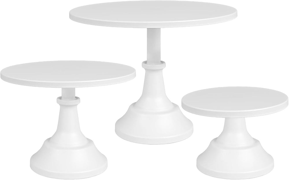 3 Piece White Cake Stand,8/10/12 Inch,Metal Round Cake Holder
