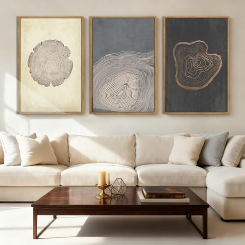 anyzal extra large neutral tree ring framed wall shown in use