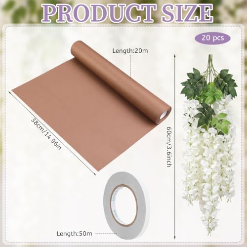 Giegxin Wisteria Hanging Flowers Cherry Blossom Tree Paper Decor, White