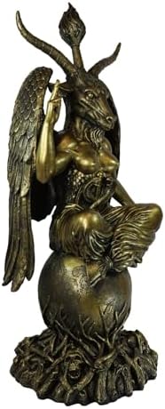 Ebros Gold Tone 3 Feet Large Oversized Sabbatic Goat Baphomet Statue Goat of Mendes Occultic Idol Sigil Sculptural Wonder