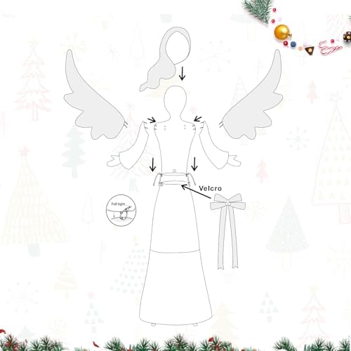 Bshine Lighted Christmas Classic Angel Decor, LED Holiday Display