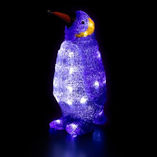 Northlight Lighted Commercial Grade Acrylic Penguin Christmas Display Decoration, 12.5", Blue