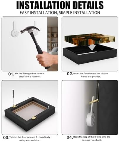 Canvas Floater Frame for 1–1.246 in Gallery Wrapped Canvas, Wall Art Frame