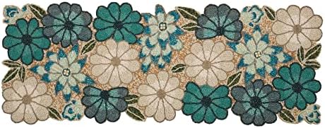 lightnpro Chrtistmas Beaded Table Runner, Christmas Table Runner, Rustic Farmhouse Hand Beaded Runner to Decorate Xmas Wedding Family Party Thanksgiving Dinner Table Décor - 13x36 Inch - Teal Combo