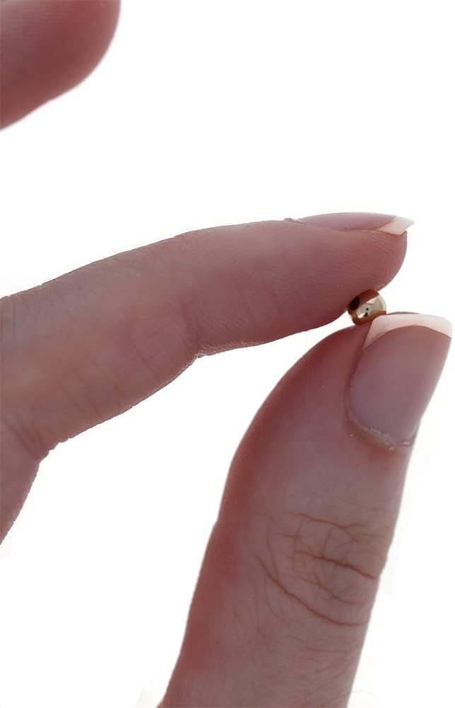 4mm Gold Filled Round Beads, 50 Pieces, Medium Hole Size, Seamless Gold Beads