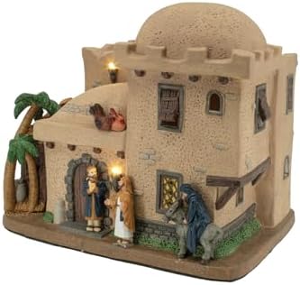 Bethlehem Inn Porcelain Christmas Village with LED Lights