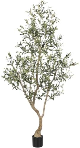 7FT Olive Trees Artificial Indoor - Thick Trunk & Lifelike Fruits