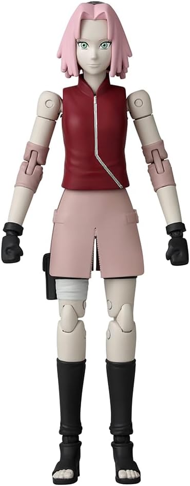 BANDAI Anime Heroes Naruto Action Figure Haruno Sakura | 17cm Figure With Extra Hands and Accessories | Shippuden Anime Action Figures for Boys and Girls
