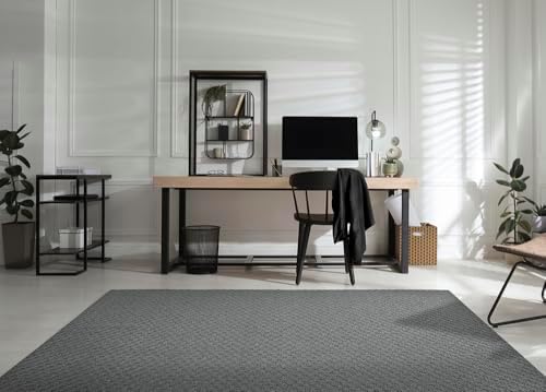 Garland Rug Town Square Cinder Gray 6' x 9' Non Slip Area Rug for Living Rooms & Hallways, Stylish & Durable for High-Traffic Areas