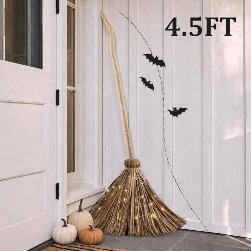 Halloween Decorations – 4.5FT Light Up Witch Broom