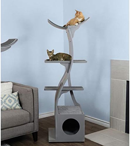 the refined feline 69 inch tall smoke gray shown in use