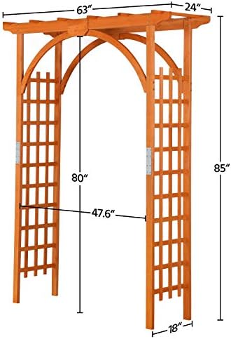 Yaheetech 85in Wooden Garden Arch Arbor Trellis for Backyard Patio Outdoor