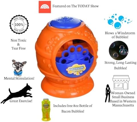 bubbletastic bacon bubble machine for dogs - with, close-up detail