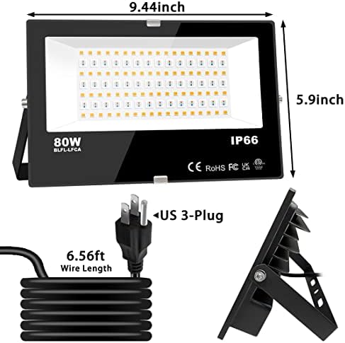 MELPO LED Flood Light Outdoor 800W Equivalent 8000LM RGB Landscape Lighting
