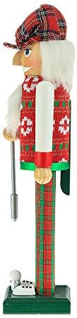 Kurt S. Adler 15-Inch Red and Green Golfer Nutcracker