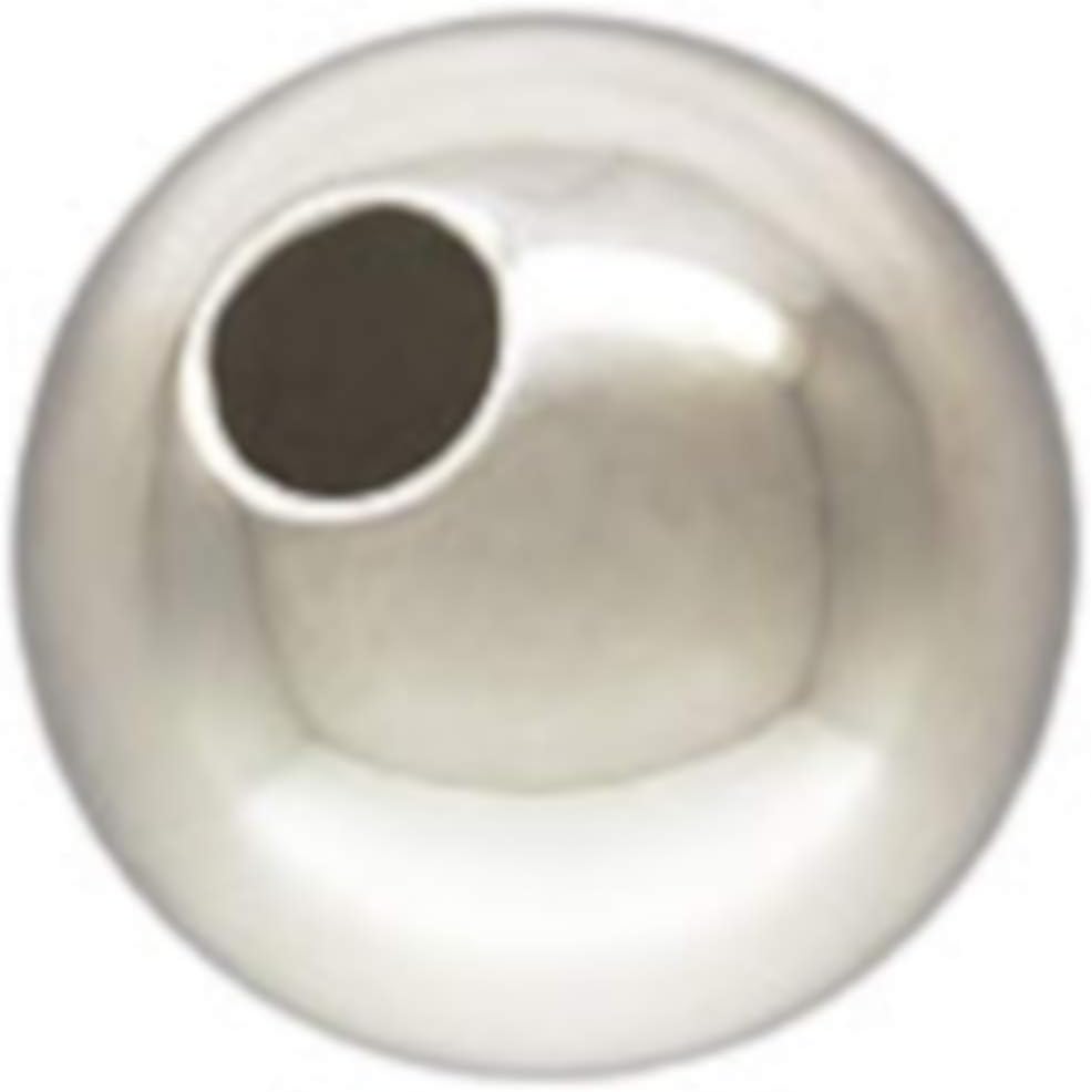50 Qty. 6mm Round Sterling Silver Bead with 1.8mm Hole, .925, by JensFindings