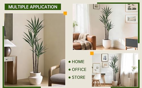 Artificial Agave Tree 5.2FT with 45 Leaves & 3 Trunks Yucca Plant