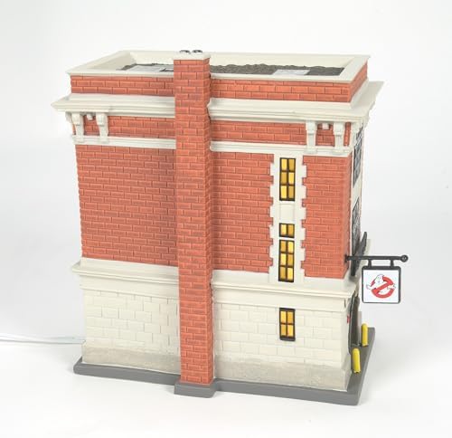 Department 56 Porcelain Ghostbusters Village Firehouse Lit Building, 7.87 Inch, Multicolor
