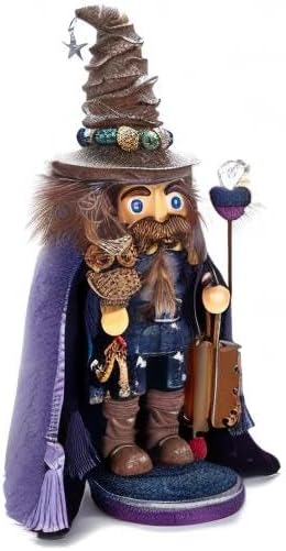 Kurt Adler Hollywood Wizard Nutcracker with Owl, 15"