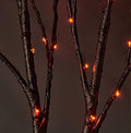 Hairui Lighted Halloween Tree Branches with Timer 32IN 100L Orange Fairy Lights, Black Twig Branch Lights Battery Operated or Indoor Outdoor Halloween Party Decoration