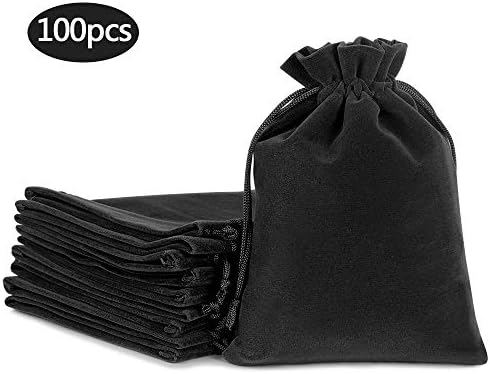 velvet drawstring bags gift bags for wedding party, side view
